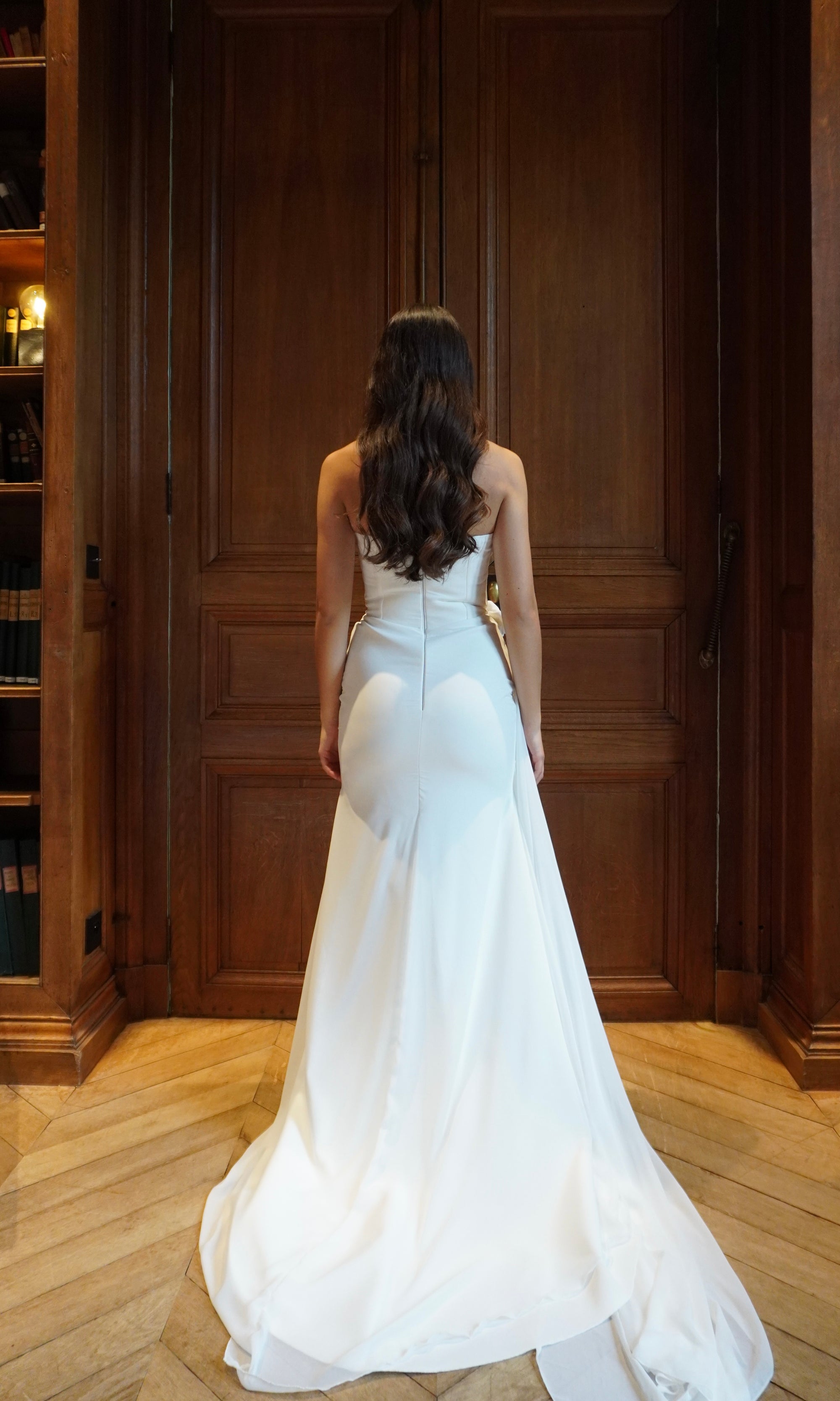 Whimsical Rose Draped Bustier Gown