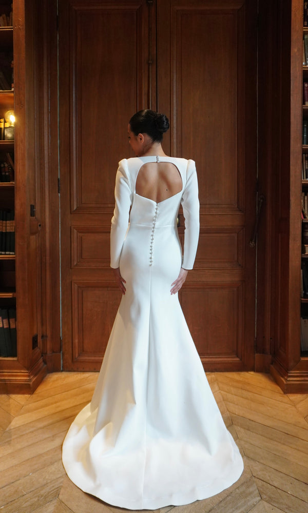 Sculpted Silhouette Gown With Flared Bottom